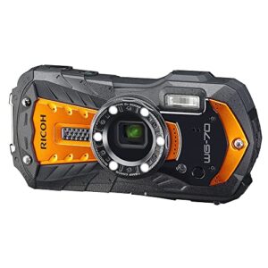 Ricoh WG-70 Black Waterproof Digital Camera 16MP (Orange) (Intenational Model)