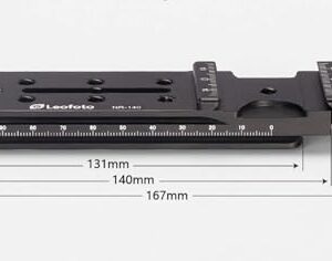 Leofoto NR-140 Nodal Slide Rail with Arca Clamp, 140mm Dual Arca Rail, 1/4" Camera Screw, Bubble Level