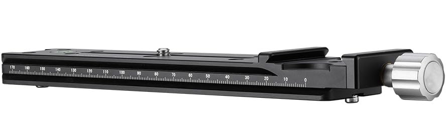 Leofoto NR-140 Nodal Slide Rail with Arca Clamp, 140mm Dual Arca Rail, 1/4" Camera Screw, Bubble Level