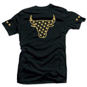 Jordan 6 DMP Defining Moments Match Tees (Jordan 6 DMP Defining Moments - Bull Stars Shirt (Black), 4XL)