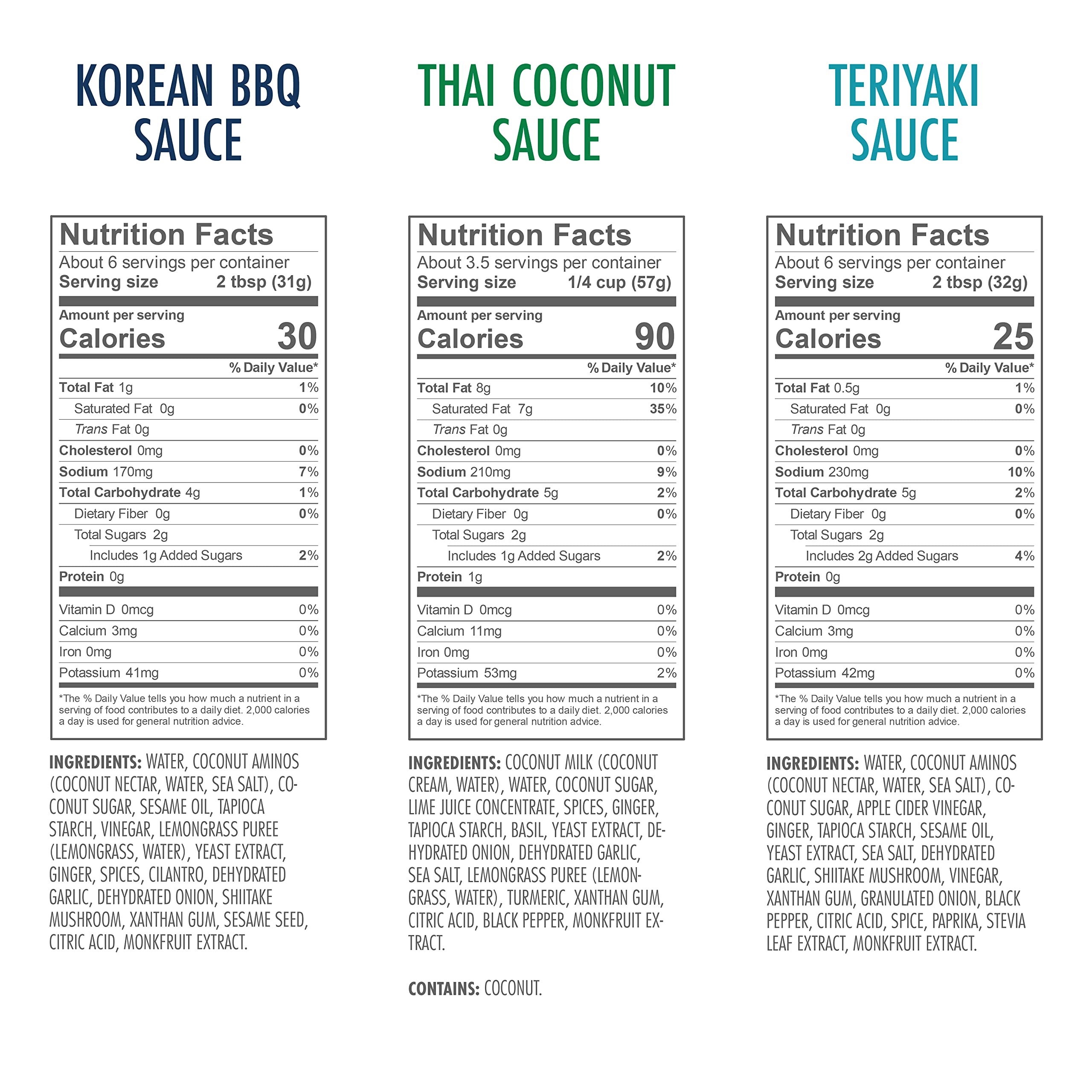 Kevin's Natural Foods Keto and Paleo Simmer Sauce Variety Pack - Stir-Fry Sauce, Gluten Free, No Preservatives, Non-GMO - 3 Pack (Teriyaki/Thai Coconut/Korean BBQ)