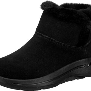 Skechers Women's GO Walk Arch FIT-Cherish Fashion Boot, Black/Black, 7.5