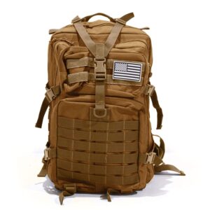 bug out bag backpack - 50l tactical backpack - great for survival essentials (tan)