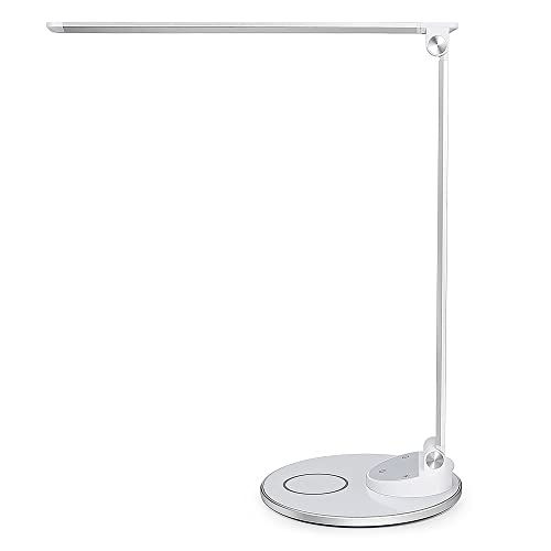 WorkPro™ LED USB Desk Lamp with Wireless Charger, 16-1/2"H, White/Silver