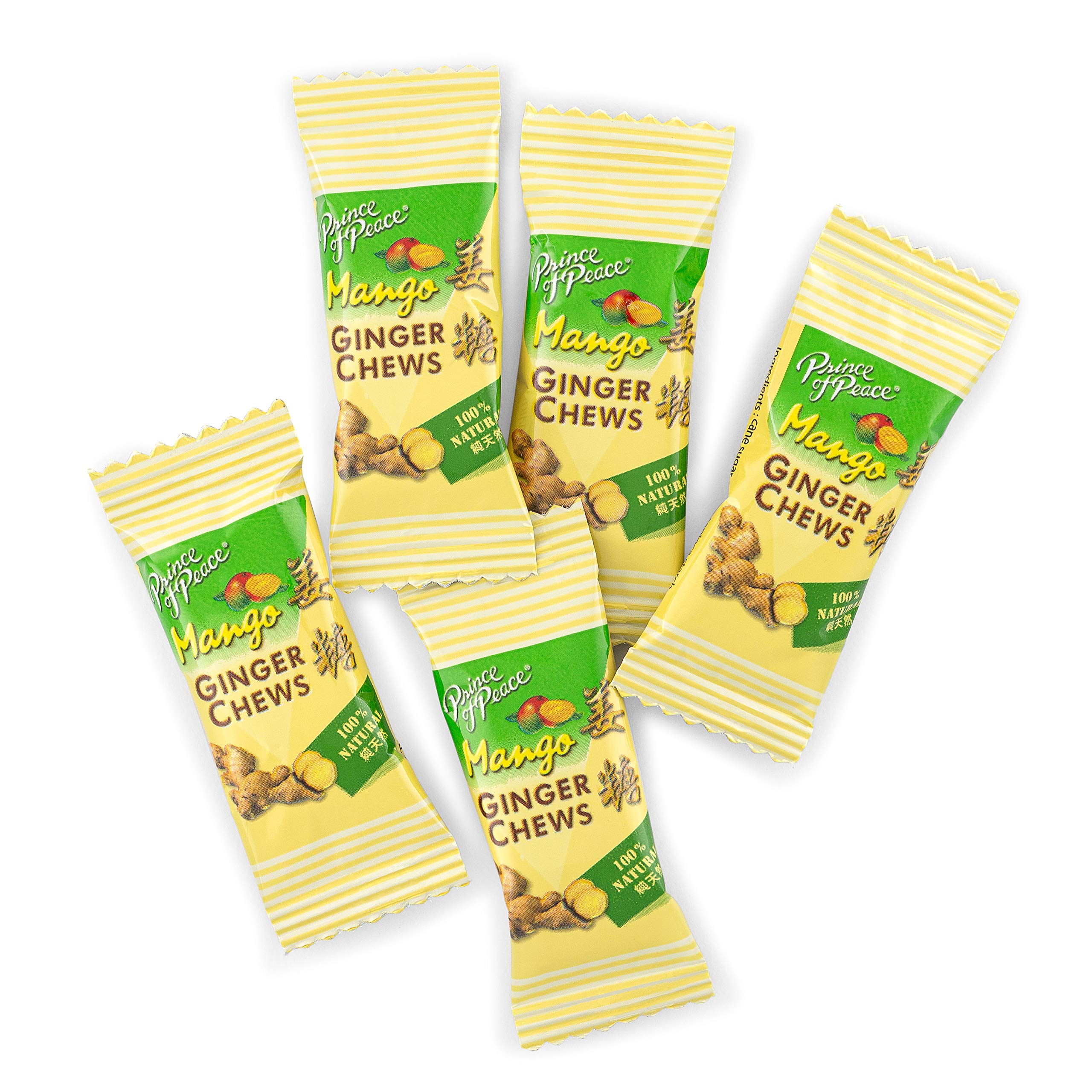 Prince of Peace Ginger Chews With Mango, 4 oz. – Candied Ginger – Mango Candy – Mango Ginger Chews – Natural Candy – Ginger Candy