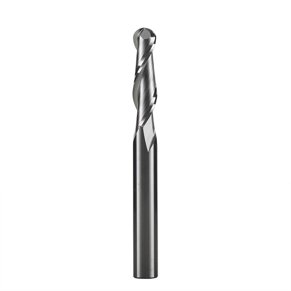 Weeker SQ2132 1/4" Shank Ball Nose Spiral CNC Router Bits 2 Flute 1/4" X 1" X 1/4" X 2-1/2"