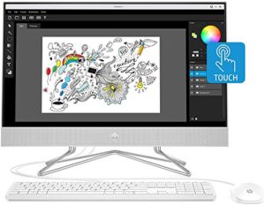 hp 24-inch all-in-one touchscreen desktop computer, amd ryzen 5 4500u processor, 12 gb ram, 512 gb ssd, windows 10 home (24-dp0160, silver)