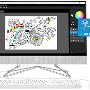 HP 24-inch All-in-One Touchscreen Desktop Computer, AMD Ryzen 5 4500U Processor, 12 GB RAM, 512 GB SSD, Windows 10 Home (24-dp0160, Silver)