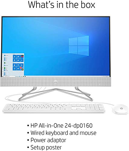 HP 24-inch All-in-One Touchscreen Desktop Computer, AMD Ryzen 5 4500U Processor, 12 GB RAM, 512 GB SSD, Windows 10 Home (24-dp0160, Silver)