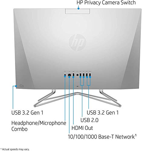 HP 24-inch All-in-One Touchscreen Desktop Computer, AMD Ryzen 5 4500U Processor, 12 GB RAM, 512 GB SSD, Windows 10 Home (24-dp0160, Silver)