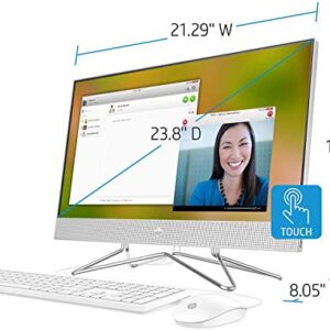 HP 24-inch All-in-One Touchscreen Desktop Computer, AMD Ryzen 5 4500U Processor, 12 GB RAM, 512 GB SSD, Windows 10 Home (24-dp0160, Silver)