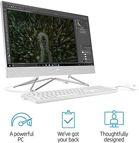 HP 24-inch All-in-One Touchscreen Desktop Computer, AMD Ryzen 5 4500U Processor, 12 GB RAM, 512 GB SSD, Windows 10 Home (24-dp0160, Silver)