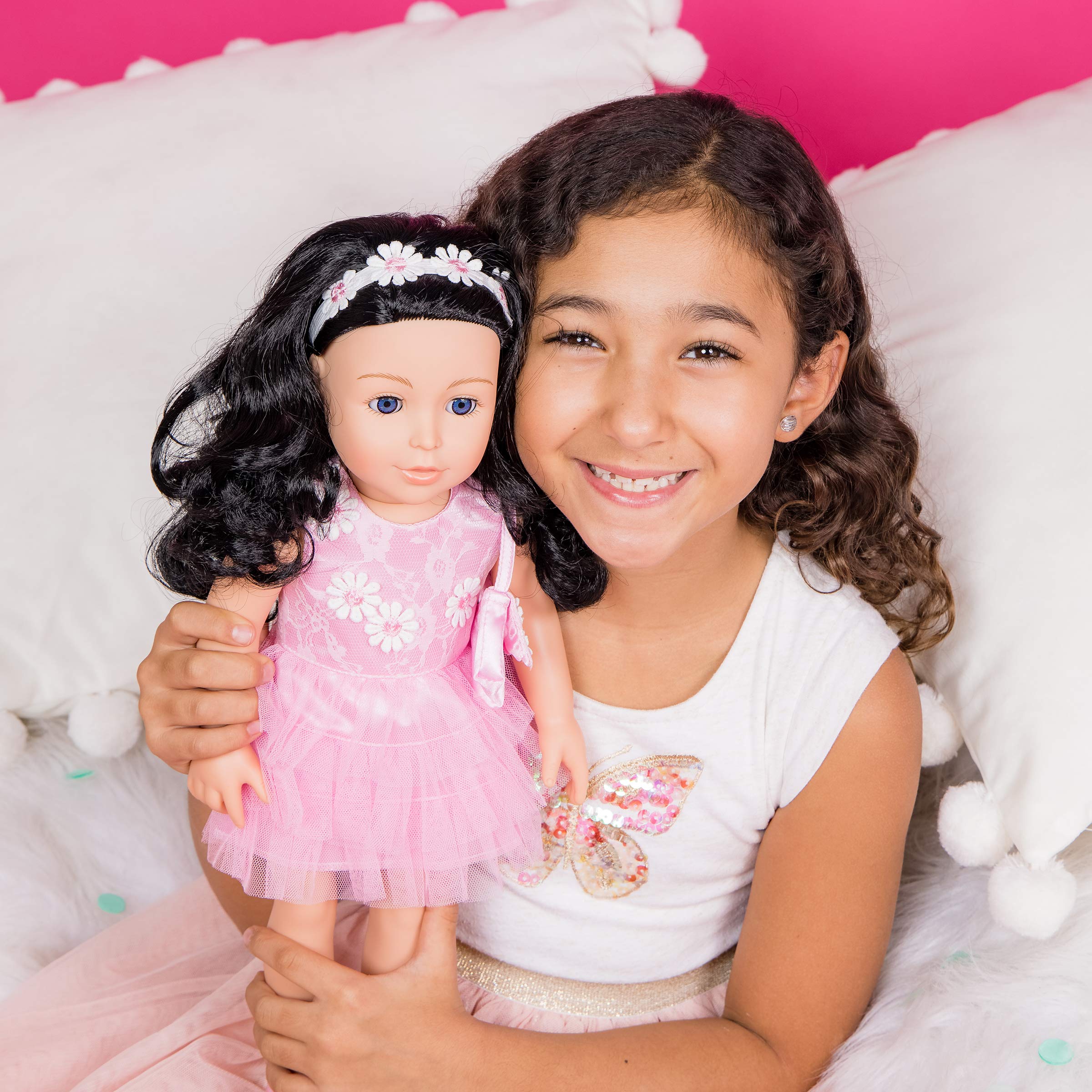 ADORA Amazon Exclusive Amazing Girls Collection, 18” Realistic Doll with Changeable Outfit and Movable Soft Body, Birthday Gift for Kids and Toddlers Ages 6+ - Mia