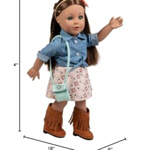 ADORA Amazon Exclusive Amazing Girls Collection, 18” Realistic Doll with Changeable Outfit and Movable Soft Body, Birthday Gift for Kids and Toddlers Ages 6+ - Cassidy