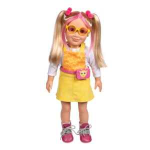 adora amazon exclusive amazing girl dolls - 18” realistic doll in soft vinyl, huggable body and dressed in a chic, changeable outfit birthday gift for ages 6+ - lucy