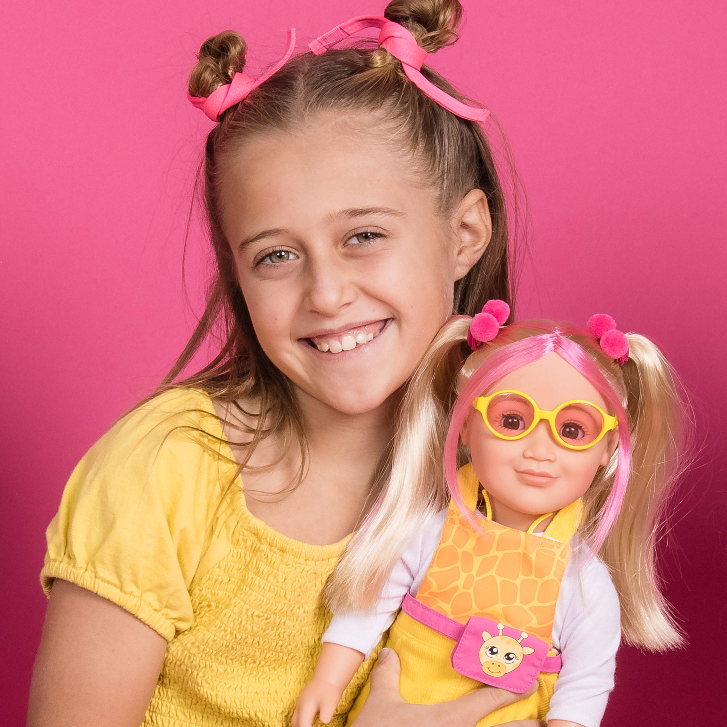 ADORA Amazon Exclusive Amazing Girl Dolls - 18” Realistic Doll in Soft Vinyl, Huggable Body and Dressed in a Chic, Changeable Outfit Birthday Gift for Ages 6+ - Lucy