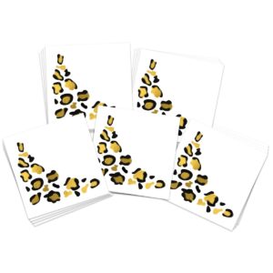 fashiontats metallic gold leopard print eye accent temporary tattoos | 20 pack | skin safe | made in the usa | removable