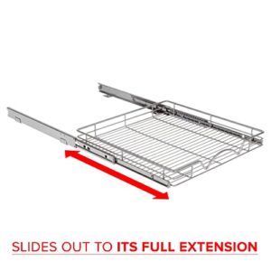 HOLD N' STORAGE Pull Out Cabinet Organizer, Heavy Duty-w/Lifetime Limited Warranty-20”Wx21”D- Requires At Least a 21-1/4” Cabinet Opening, Steel Metal Cabinet Drawers Slide Out, Chrome Finish