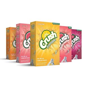 crush- powder drink mix - sugar free & delicious (summer variety, 30 sticks)