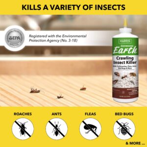 Harris Diatomaceous Earth Crawling Insect Killer, 8oz for Roaches, Fleas, Ants, Bed Bugs, and More…
