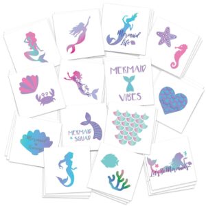fashiontats mermaid temporary tattoos | pack of 42 ombre tattoos | skin safe | made in the usa