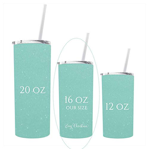 Aunt Gifts From Niece and Nephew For Auntie Travel Tumbler or Coffee Mug for bday With Lid and Straw Her Mint Blue 0288