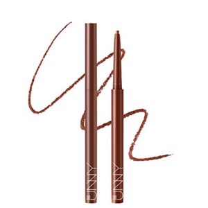 im unny skinny fit slim eyeliner pencil s04. red brown, all day waterproof, smooth easy drawing long lasting gel soft touch vivid color,1 count korean makeup