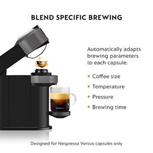 Nespresso Vertuo Next Coffee and Espresso Machine by De'Longhi with Milk Frother, 8 ounces, Dark Grey
