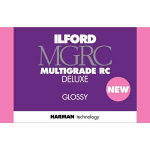 ilford multigrade v rc deluxe glossy surface black & white photo paper, 190gsm, 8x10, 100 sheets
