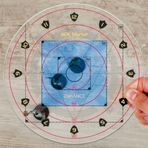 ENHANCE 30ft Spell AOE Damage Template - DND Area of Effect Marker for 1" Battle Grid Mat or Grid-Less Terrain - Upgraded Measure Tool Quickly Determines Spell Effects - Perfect for Tabletop RPG DMS