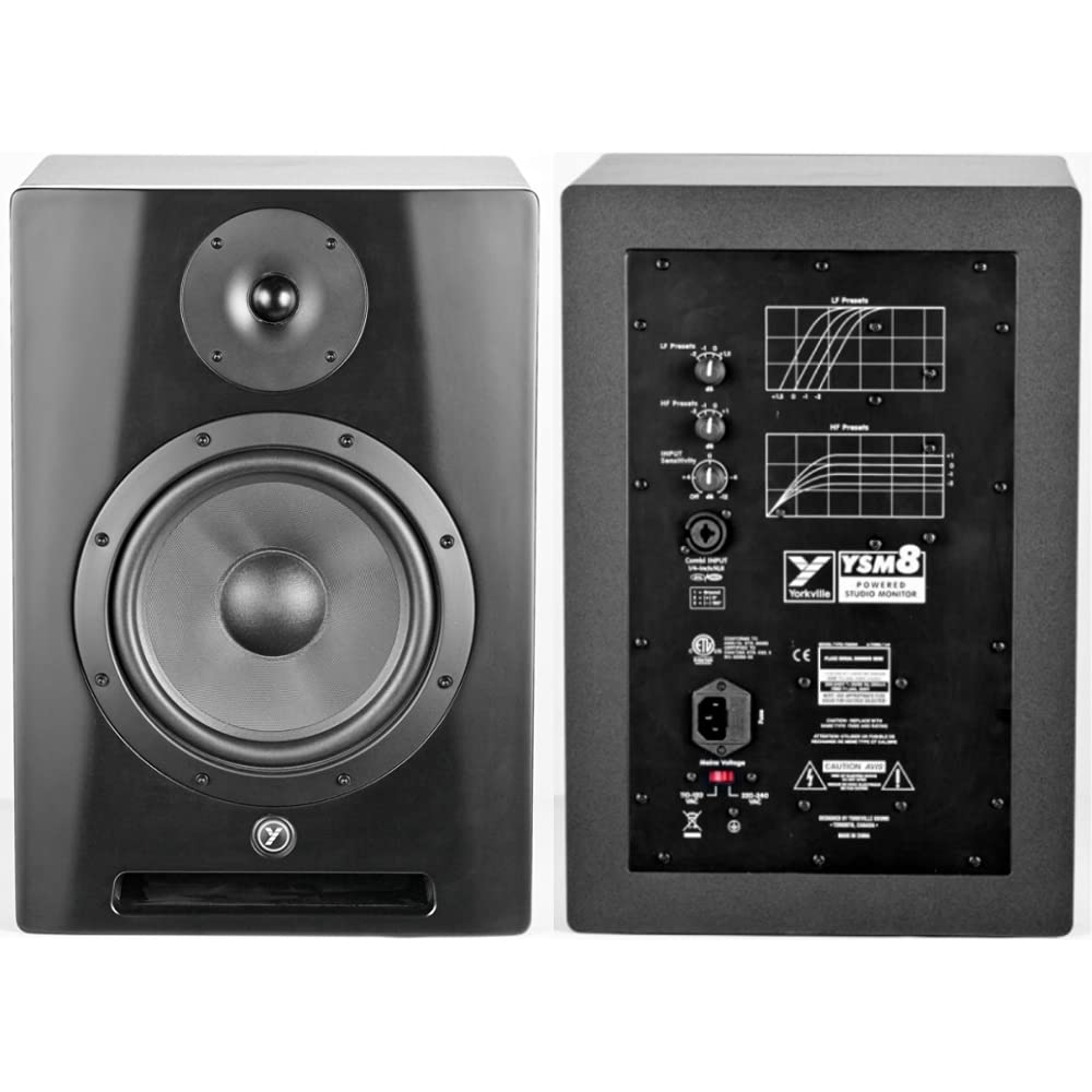 YORKVILLE YSM8 Active Universal Power Monitors 220w Studio Monitor Pair