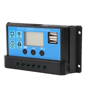 Solar Charge Controller, 60A/50A/40A/30A/20A/10A 12V 24V Auto Solar Charge Controller PWM Controller Dual USB Port PWM Solar Battery PWM LCD Display( 60A) Regler Solar 20 Amp