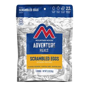 mountain house scrambled eggs with bacon | freeze dried backpacking & camping food | single serving | gluten-free