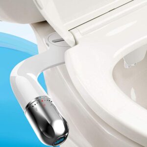 Astor Brand Easy-Handle Bidet Toilet Attachment Non-Electric with Dual Nozzles (Front/Back Cleaning), Adjustable Water Pressure & Flow Rate