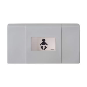 foundations ultra 200-eh horizontal wall-mounted baby changing station for commercial restrooms, high density polyethylene, includes safety straps, meets all safety standards, made in the usa (gray)