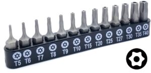 vetco security torx bit sets t-5 - t40 (13-piece)