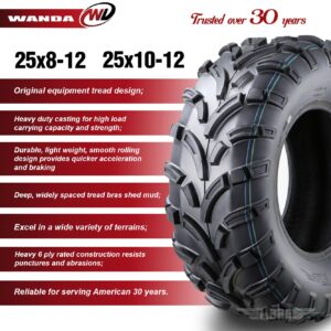 16-20 Polaris RANGER 500 570 ATV Tire Set WANDA 25x8-12 25x10-12 lite Mud