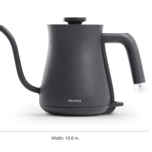 BALMUDA The Kettle | Electric Lightweight Gooseneck Kettle | Stainless Steel | 0.6L (20fl oz) Capacity | Neon Light Indicator | Perfect for Tea and Coffee | K02H-BK | Black | US Version