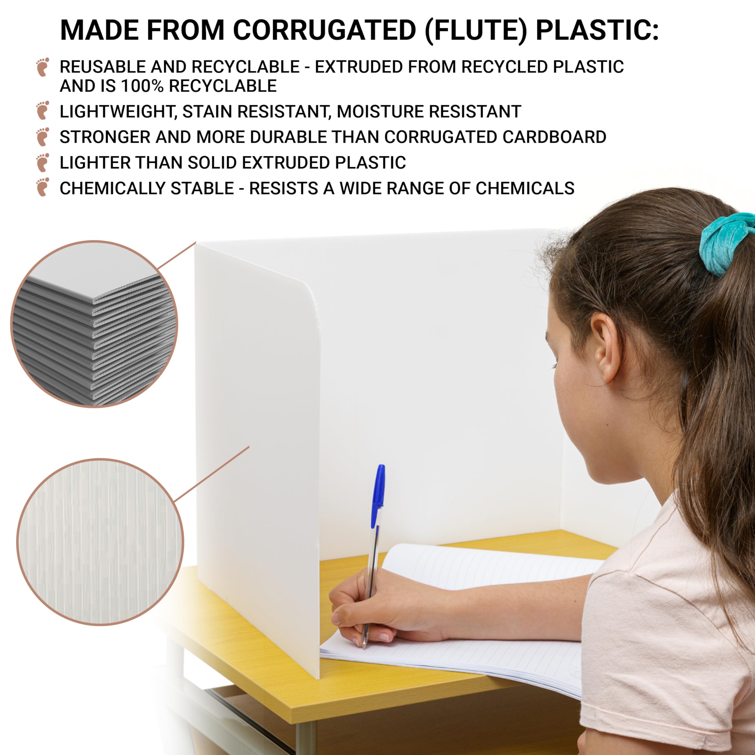 20-Pack Plastic Privacy Folders for Students, Classroom Must Haves, Desk Dividers for Students and Privacy Shields for Student Desks, Teacher Supplies for Classroom, School Supplies 45.35" x 13.5"