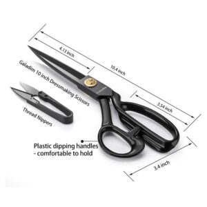 Galadim Left-Handed Dressmaking Scissors - Dressmaker Shears for Lefty - Tailor's Scissors for Cutting Fabric, Leather GD-003-L10-R