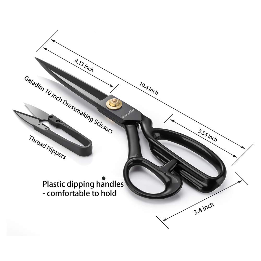 Galadim Left-Handed Dressmaking Scissors - Dressmaker Shears for Lefty - Tailor's Scissors for Cutting Fabric, Leather GD-003-L10-R