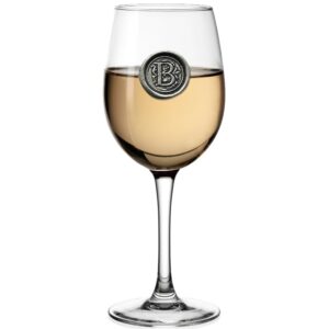 English Pewter Company Personalised Monogram Wine Glass with Your Choice of Initial - Unique Gift for Men or Women, Birthdays, Anniversaries, Wedding (B) [MON402]