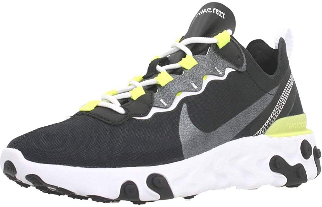 Nike Womens React Element 55 SE Running Trainers CN3591 Sneakers Shoes (UK 3.5 US 6 EU 36.5, Black White Lemon Venom 001)