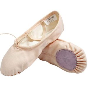 nexete ballet shoes slippers classic canvas split-sole dance slippers for toddler kid girl boy women (women 12, ballet pink)
