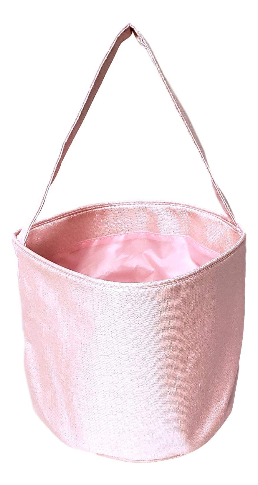 Girls Shimmer Fabric Easter Egg Basket Bucket Tote Bag Gift for Kids Pink Purple - Can be Personalized (Pink)