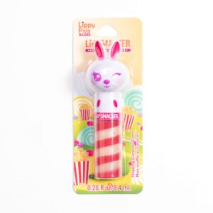 Lip Smacker Lippy Pals Swirls Bunny, Flavored Moisturizing & Smoothing Soft Shine Lip Balm, Hydrating & Protecting Fun Tasty Glossy Finish, Cruelty-Free & Vegan - Hopping Caramel Corn