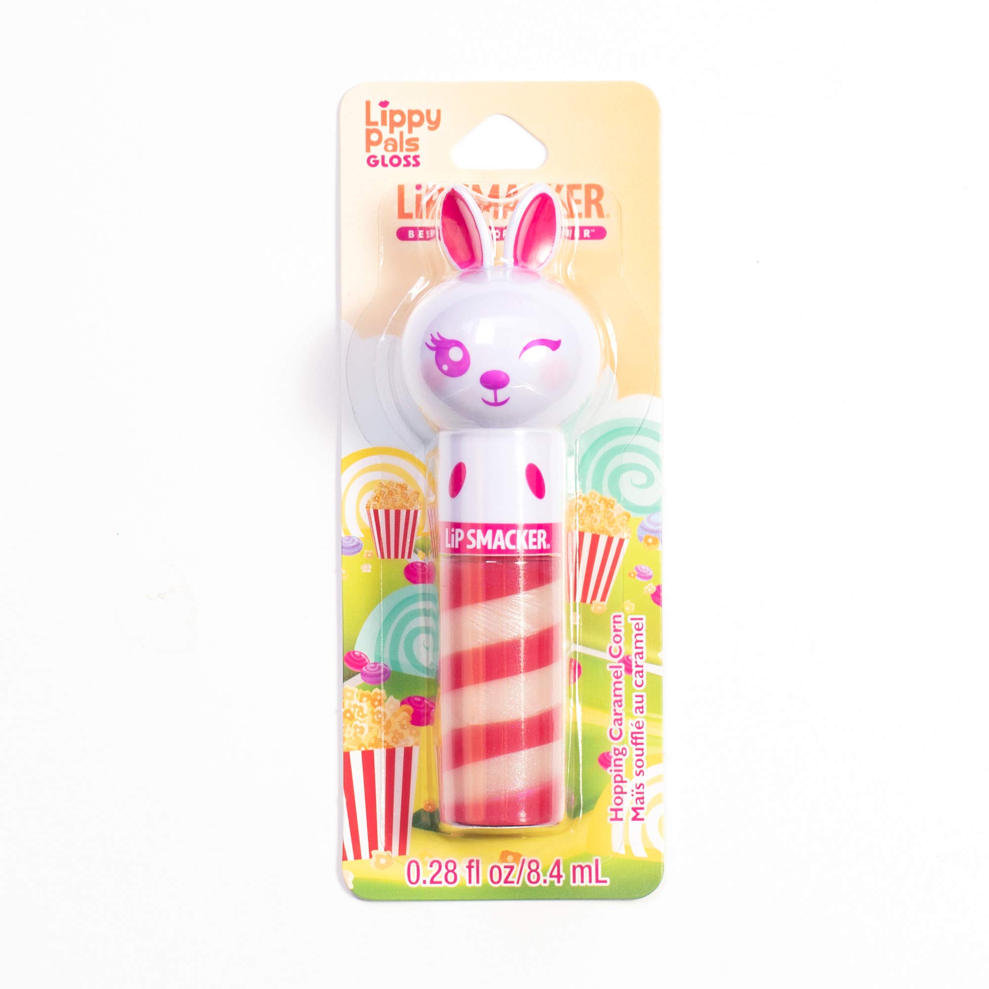 Lip Smacker Lippy Pals Swirls Bunny, Flavored Moisturizing & Smoothing Soft Shine Lip Balm, Hydrating & Protecting Fun Tasty Glossy Finish, Cruelty-Free & Vegan - Hopping Caramel Corn