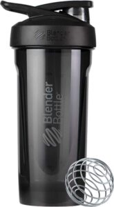 blenderbottle strada shaker cup perfect for protein shakes and pre workout, 28-ounce, black