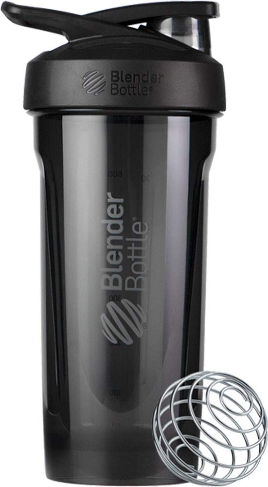 BlenderBottle Strada Shaker Cup Perfect for Protein Shakes and Pre Workout, 28-Ounce, Black