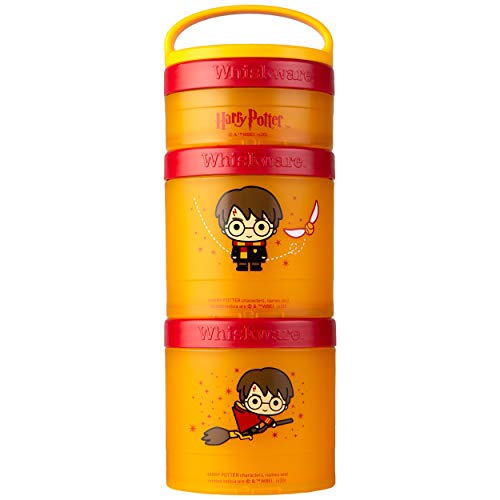 Whiskware Harry Potter Stackable Snack Containers for Kids and Toddlers, 3 Stackable Snack Cups for School and Travel, Harry Potter